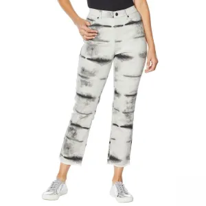 NWT DG2 By Diane Gilman Classic Stretch Tie-Dye Straight Cropped Jean. 726360 6