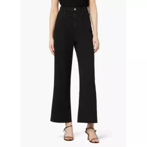 NWT Joe's Jeans Womens 26 Black The Pleated Wide Leg Ankle Lightweight