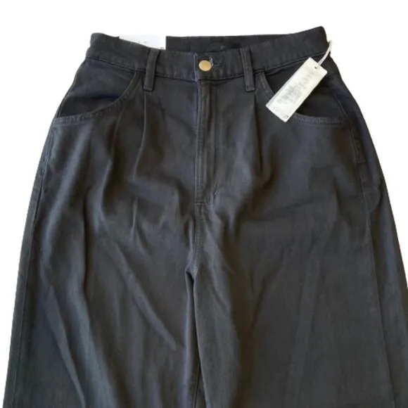 NWT Joe's Jeans Womens 26 Black The Pleated Wide Leg Ankle Lightweight