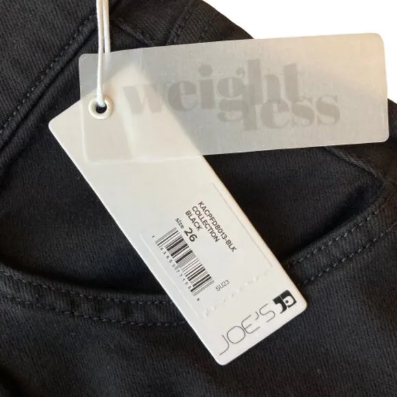 NWT Joe's Jeans Womens 26 Black The Pleated Wide Leg Ankle Lightweight