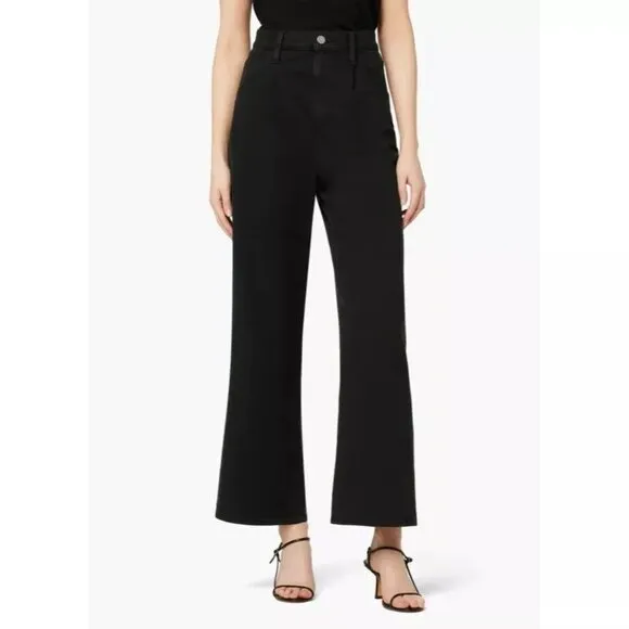 NWT Joe's Jeans Womens 26 Black The Pleated Wide Leg Ankle Lightweight