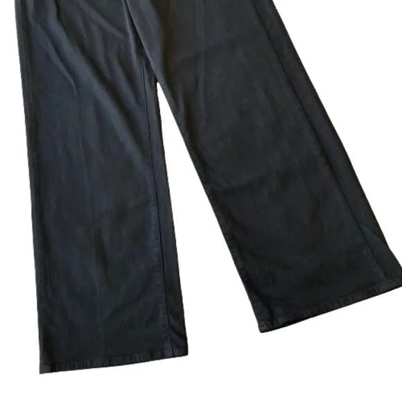 NWT Joe's Jeans Womens 26 Black The Pleated Wide Leg Ankle Lightweight