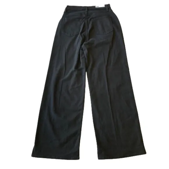 NWT Joe's Jeans Womens 26 Black The Pleated Wide Leg Ankle Lightweight