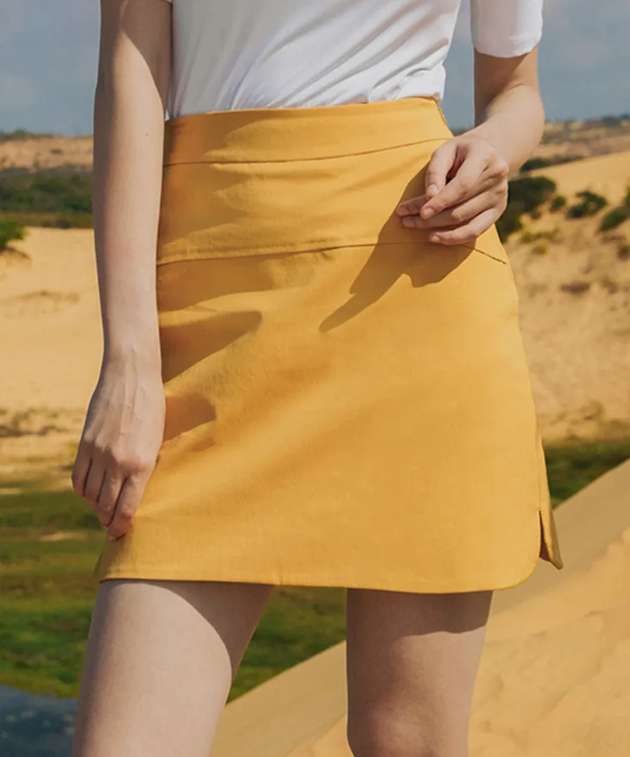 OBER Golf Cut-Line Skirt - Mustard