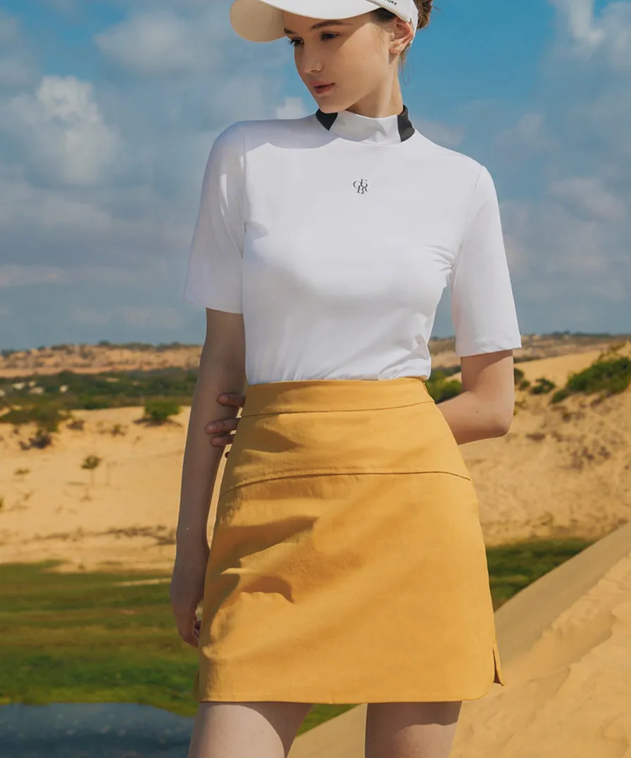 OBER Golf Cut-Line Skirt - Mustard