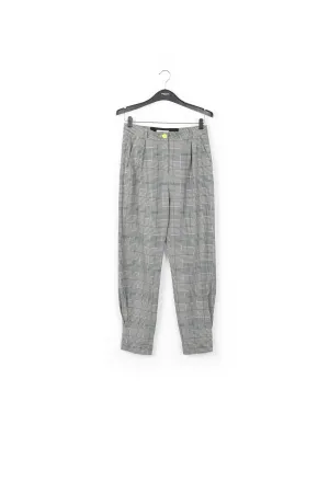 Off-white plaid high-rise pants