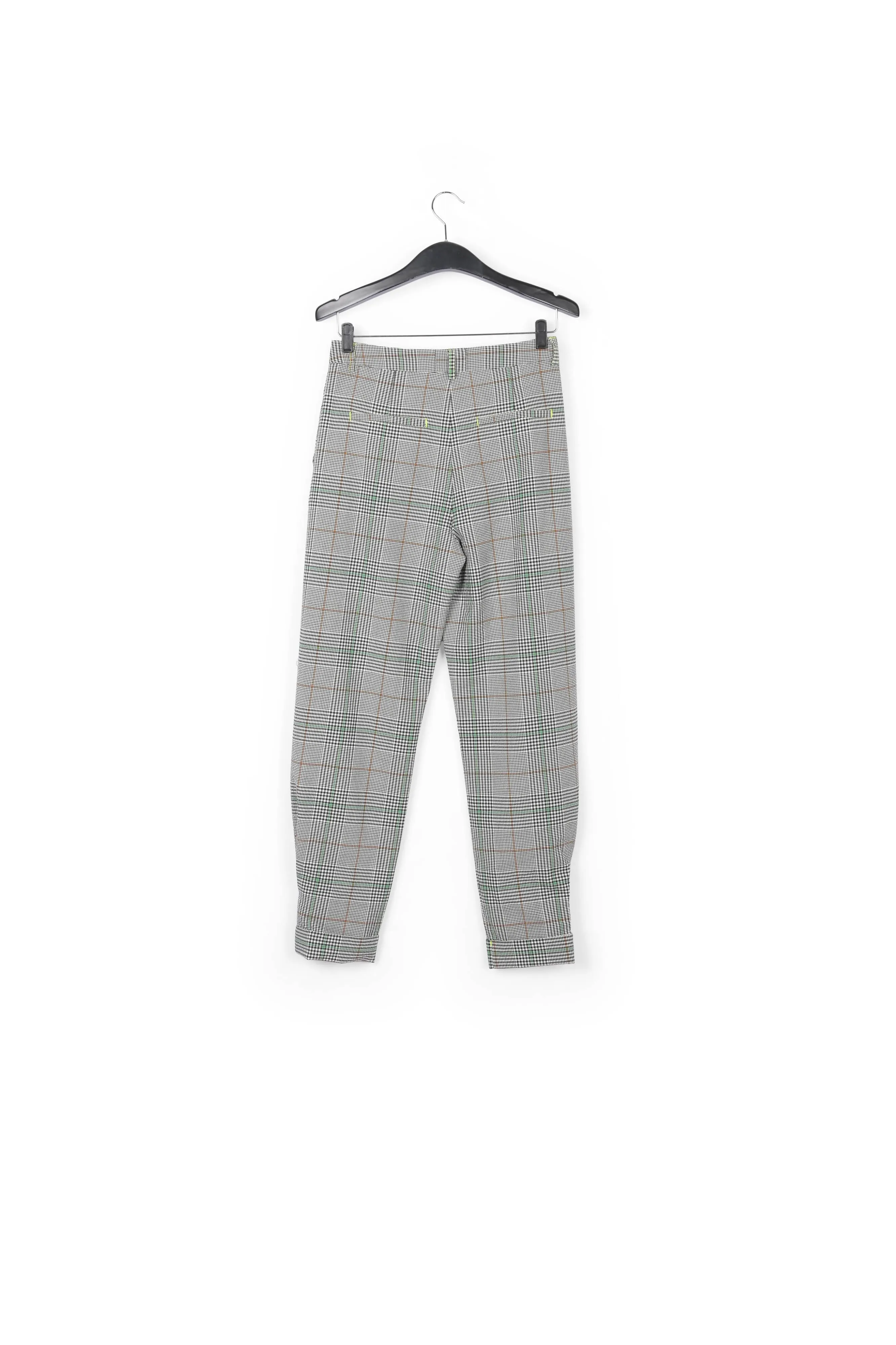 Off-white plaid high-rise pants
