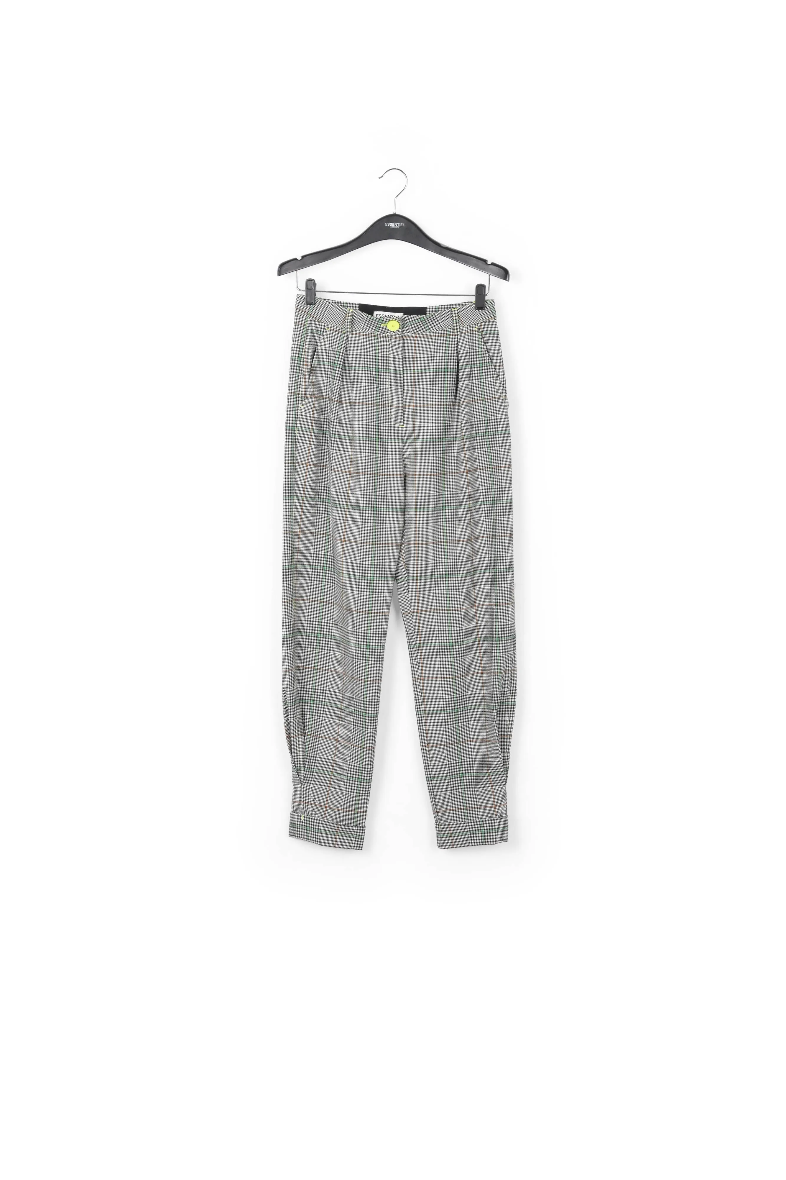 Off-white plaid high-rise pants