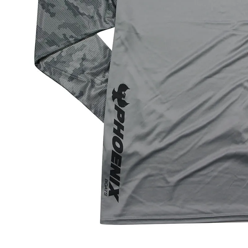 Offshore LS Camo Print Tee - Medium Gray