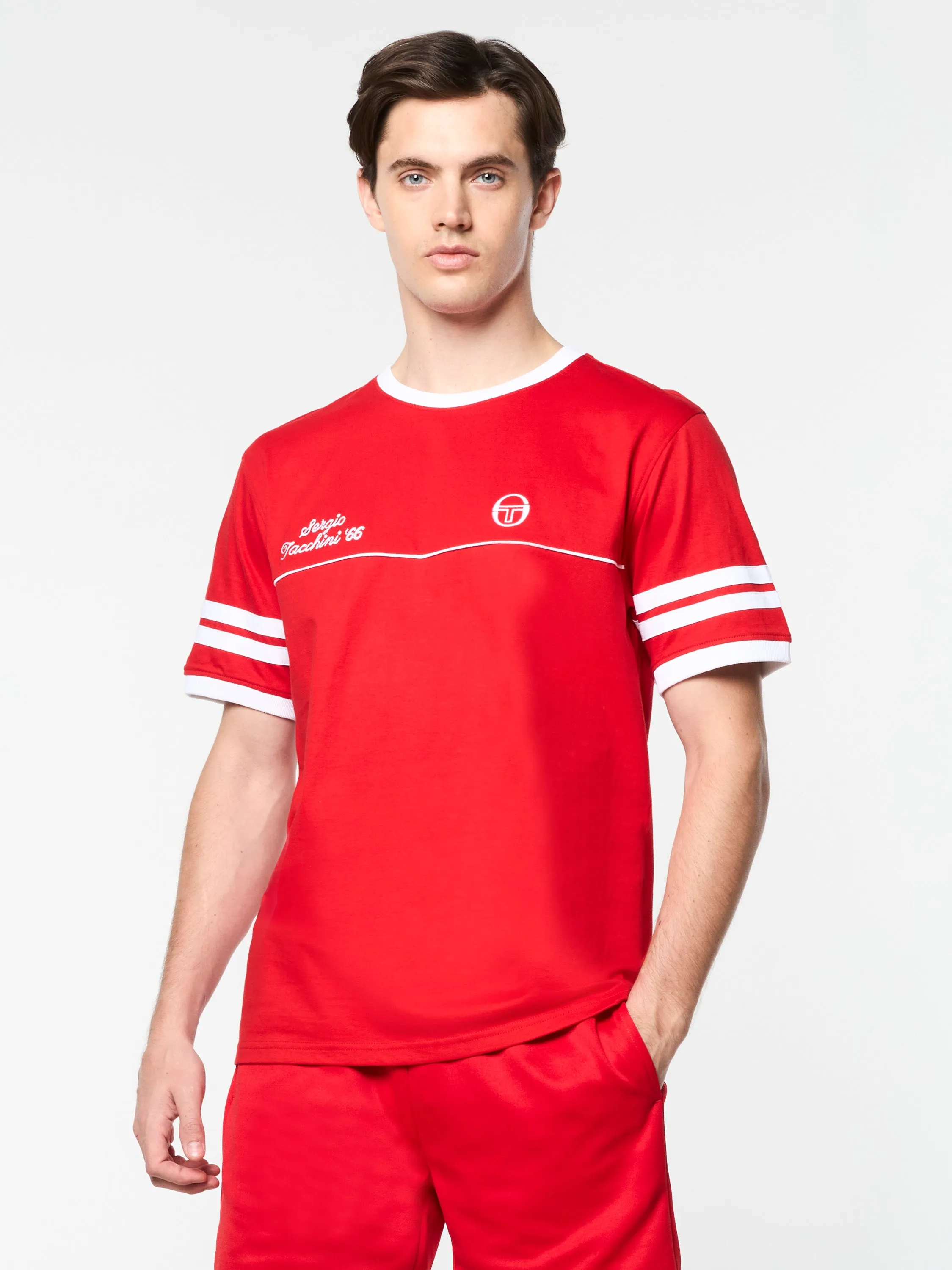 Orion Davis Ringer Tee- Adrenaline Rush/White