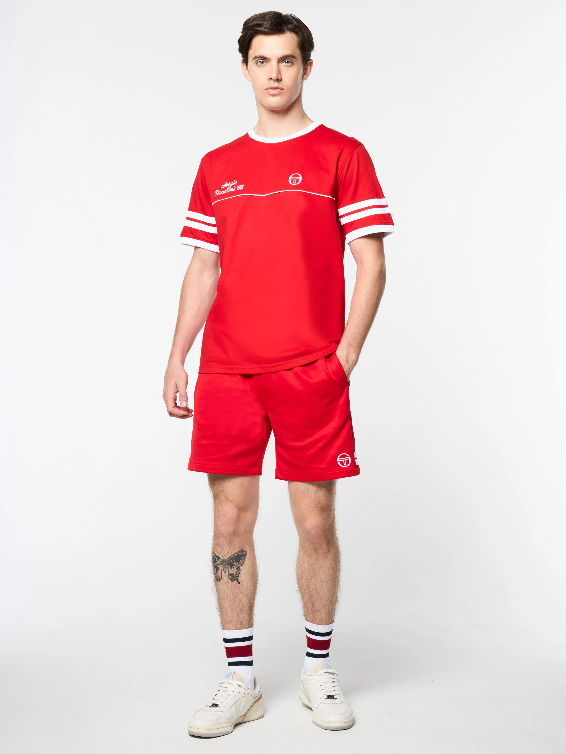 Orion Davis Ringer Tee- Adrenaline Rush/White