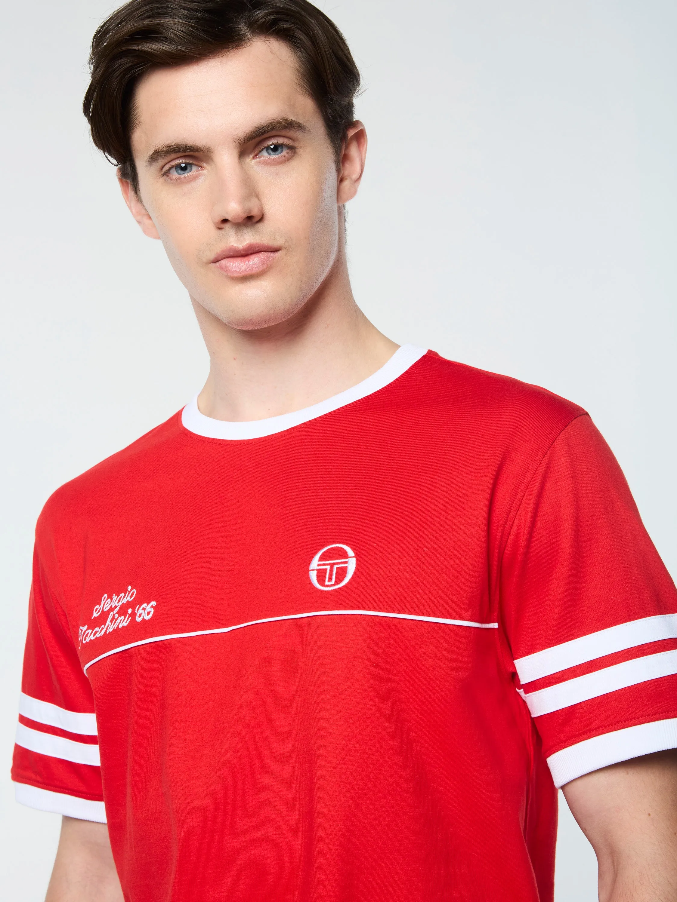 Orion Davis Ringer Tee- Adrenaline Rush/White