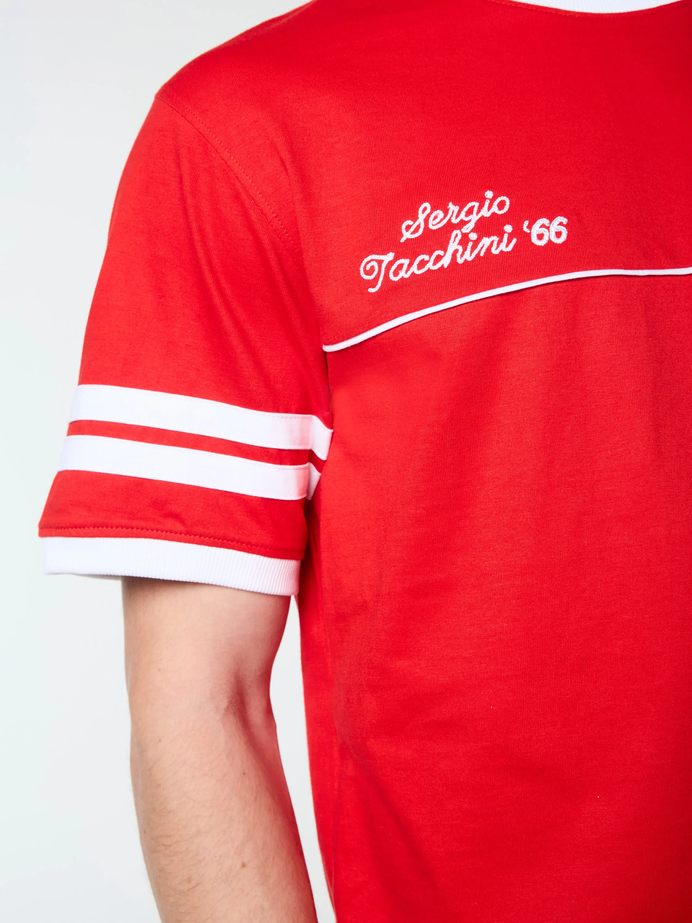 Orion Davis Ringer Tee- Adrenaline Rush/White