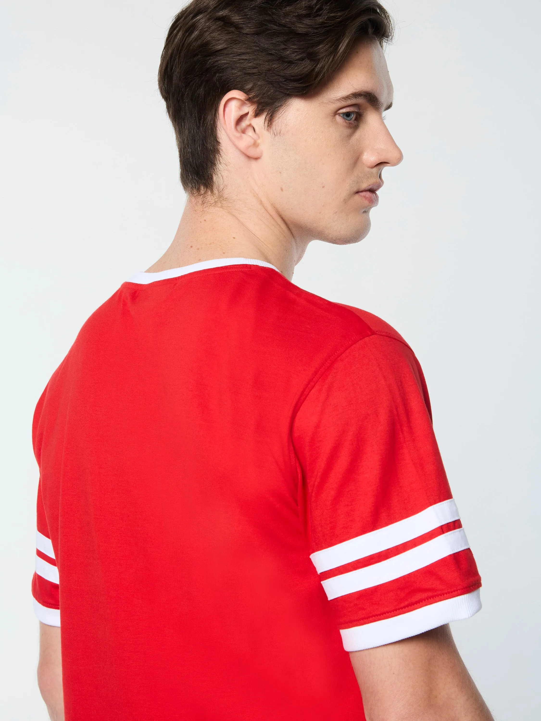 Orion Davis Ringer Tee- Adrenaline Rush/White