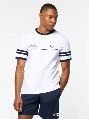 Orion Davis Ringer Tee- White/ Maritime Blue