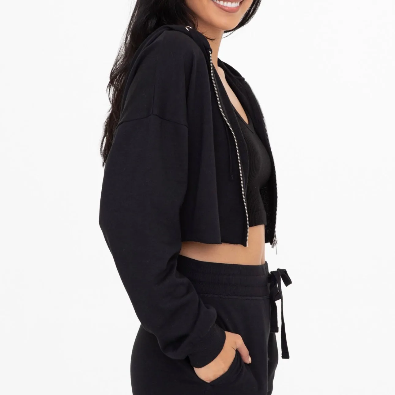 Out The Door Zip-Up Jacket - Black