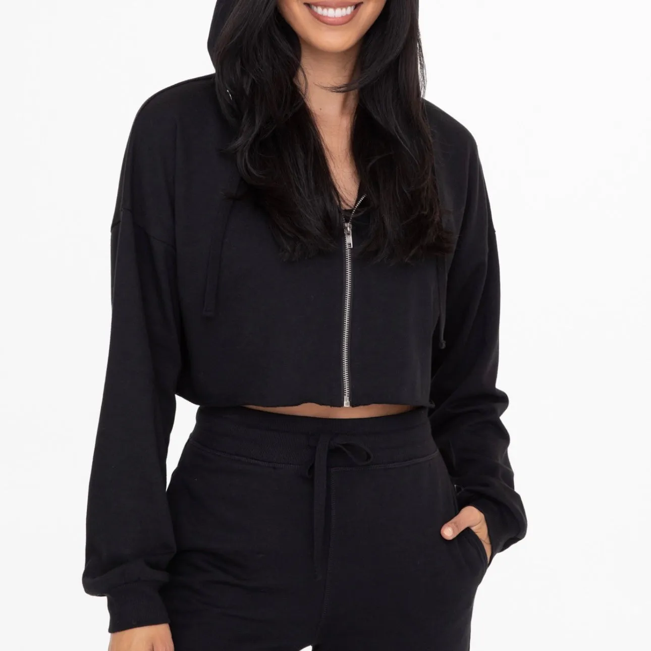 Out The Door Zip-Up Jacket - Black