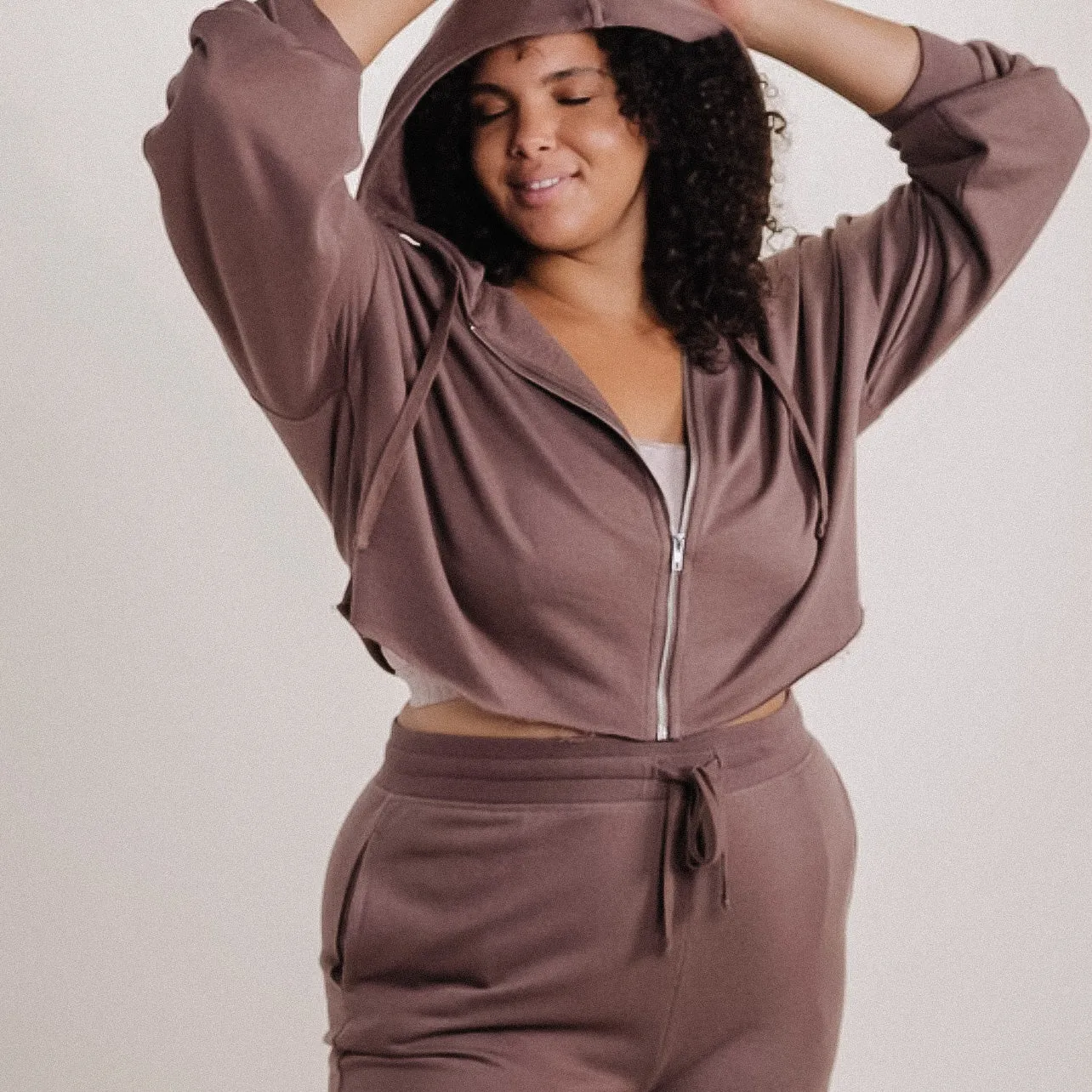 Out The Door Zip-Up Jacket - Brown