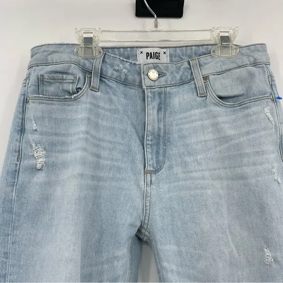 Paige Jeans Noella Factory Distressed Cropped Blue Sz 26