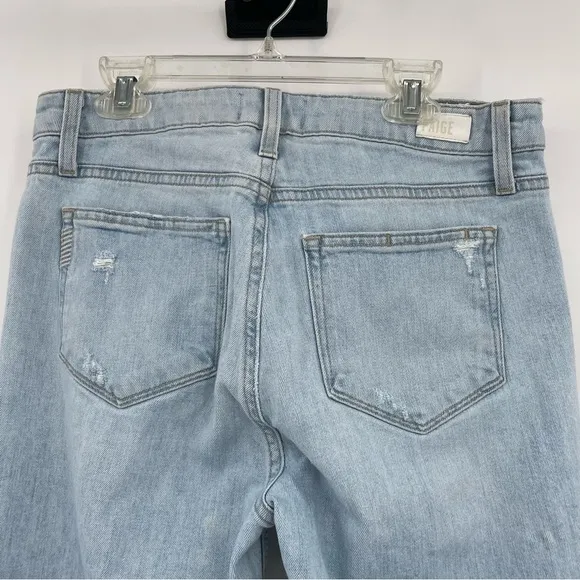 Paige Jeans Noella Factory Distressed Cropped Blue Sz 26