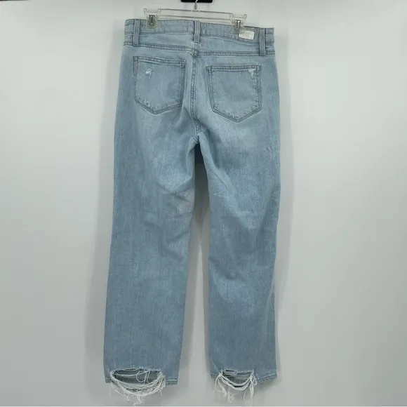 Paige Jeans Noella Factory Distressed Cropped Blue Sz 26