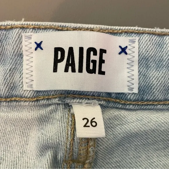 Paige Jeans Noella Factory Distressed Cropped Blue Sz 26