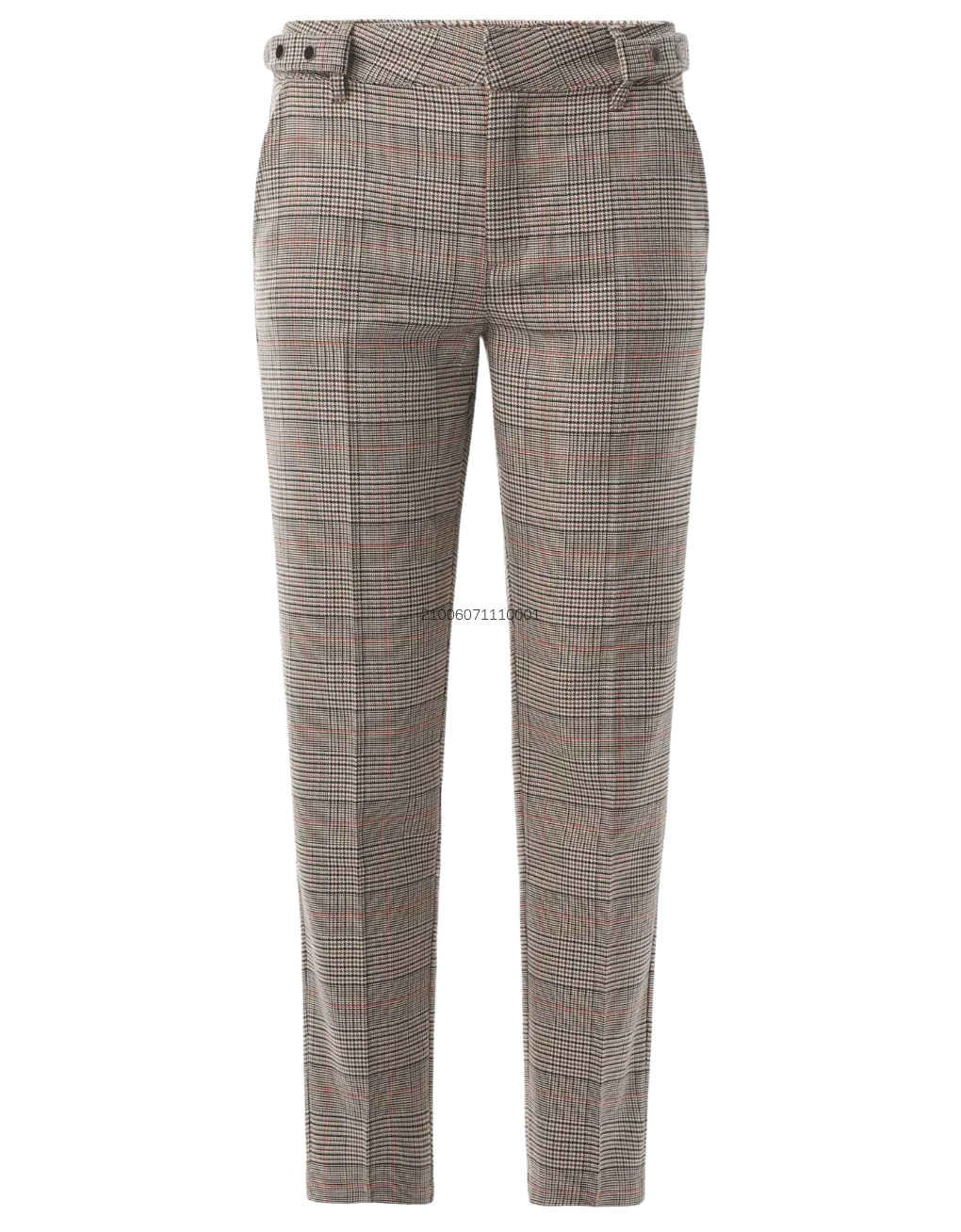 Pantalón Chino Cropped Slim Con estampado de cuadros