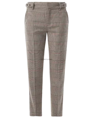 Pantalón Chino Cropped Slim Con estampado de cuadros