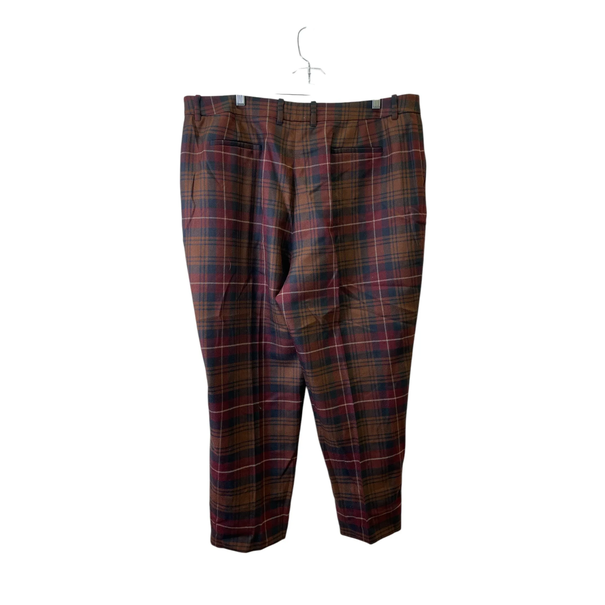Pants Designer By Lafayette 148 In Plaid Pattern, Size:18