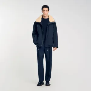 Parka Mouton Cropped Quilted Cotton Parka Navy Blue