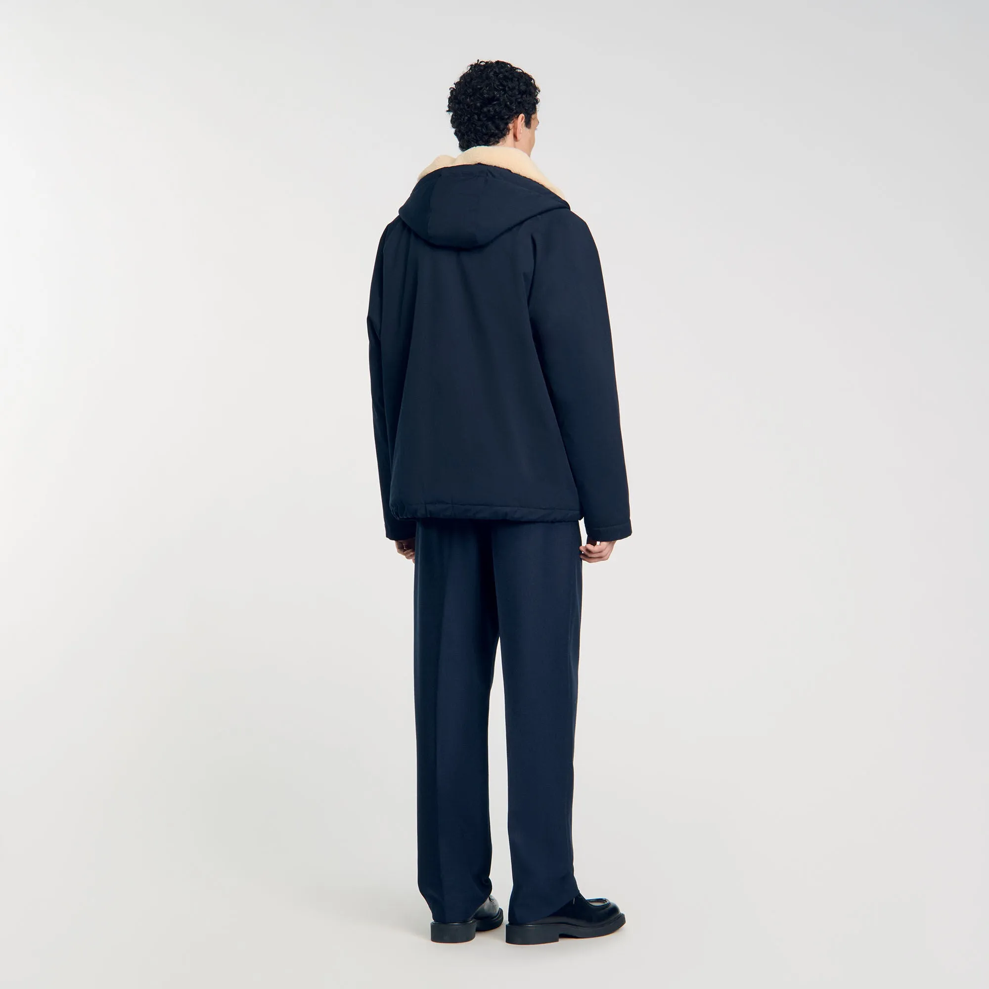 Parka Mouton Cropped Quilted Cotton Parka Navy Blue