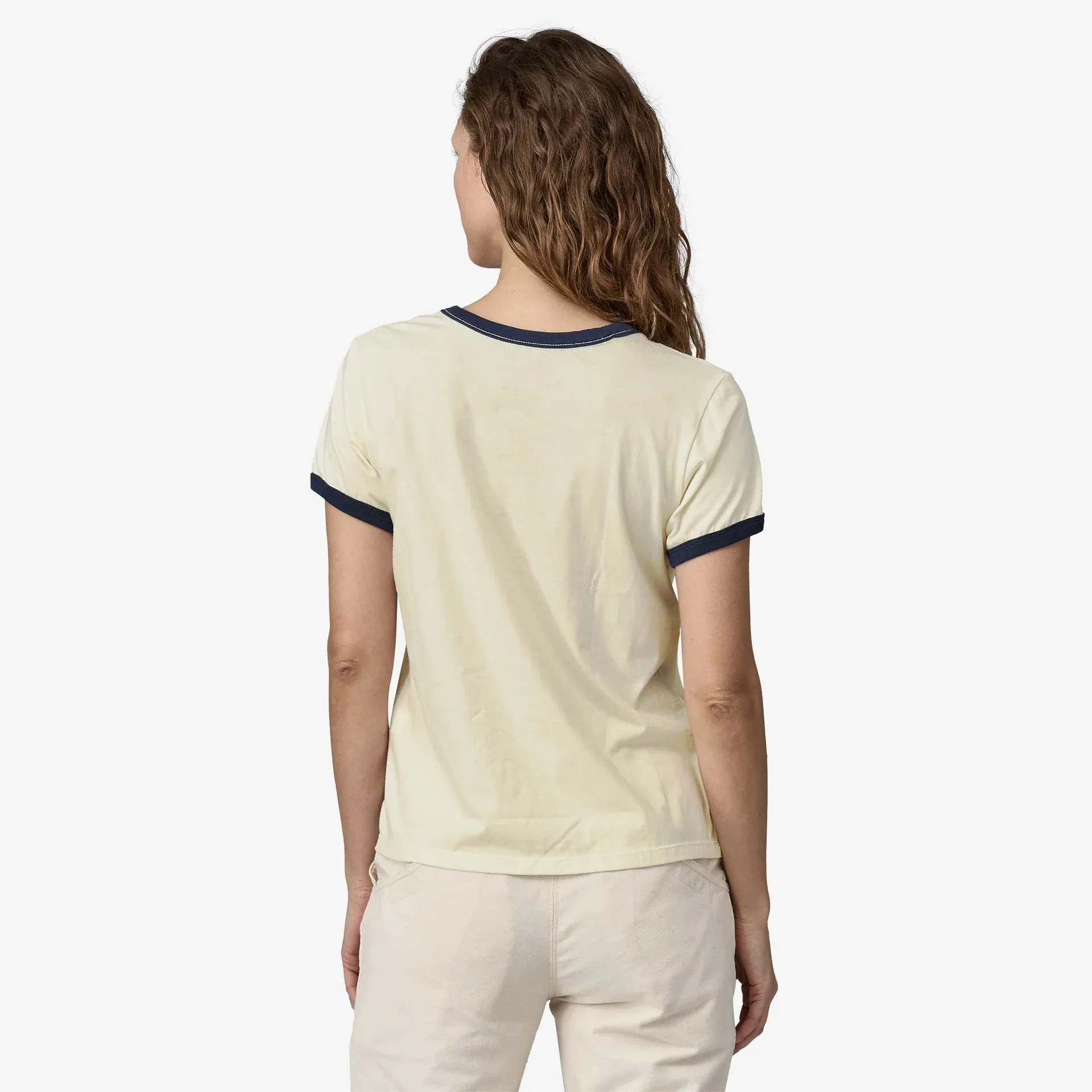PATAGONIA W's 73 Text Logo Organic Ringer Tee