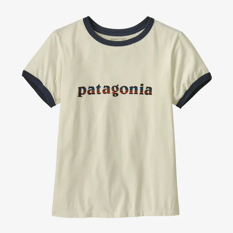PATAGONIA W's 73 Text Logo Organic Ringer Tee
