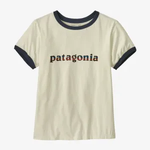 PATAGONIA W's 73 Text Logo Organic Ringer Tee