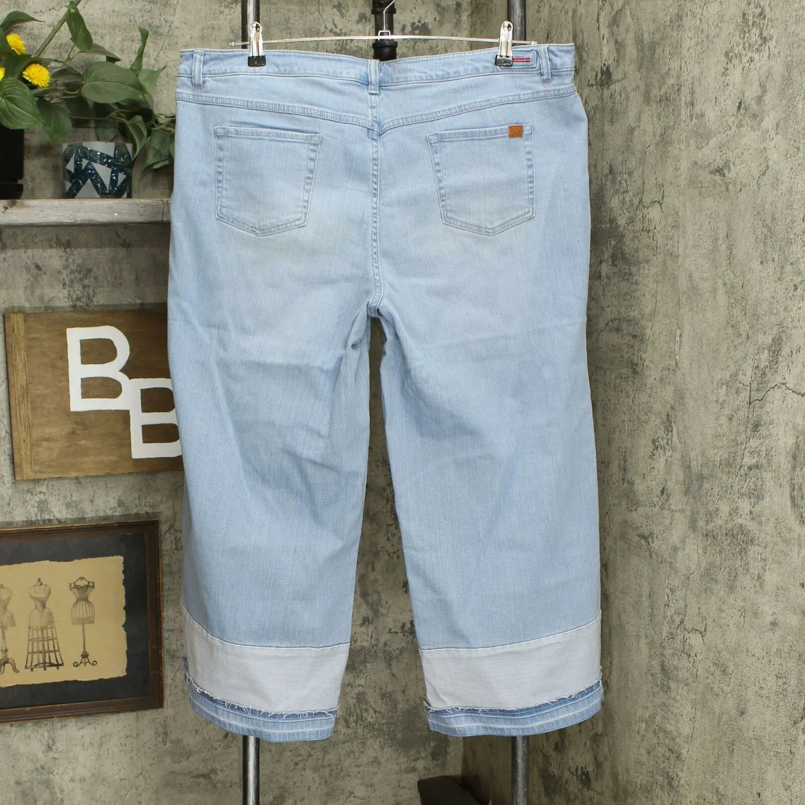 Peace Love World Plus Size Wide-Leg Jeans With Oversized Cuffs Light Denim 20W