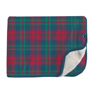 Peacock Plaid Sherpa Lined Toddler Blanket Kickee Pants  - Holiday