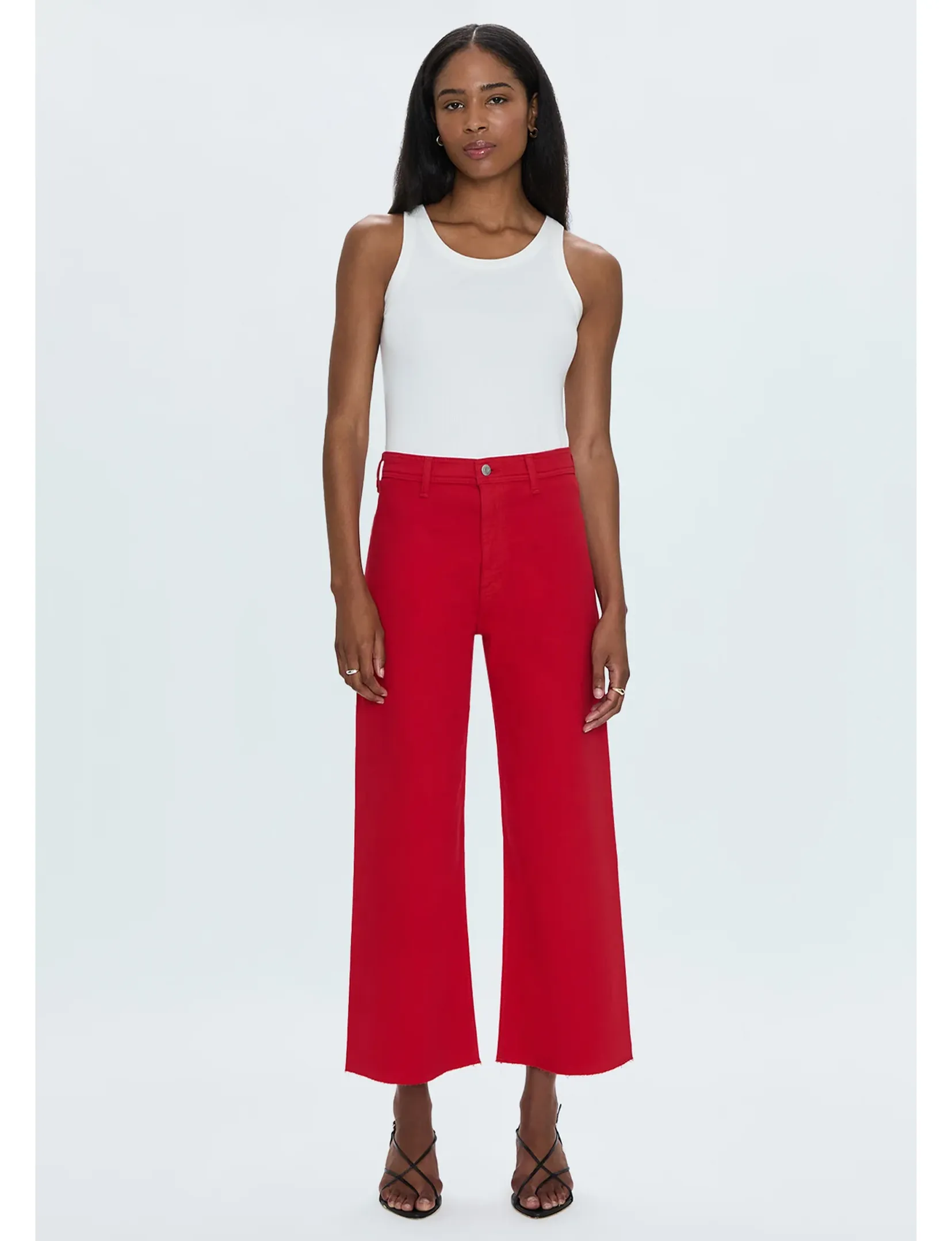 Penny High Rise Wide Leg Crop, Ruby