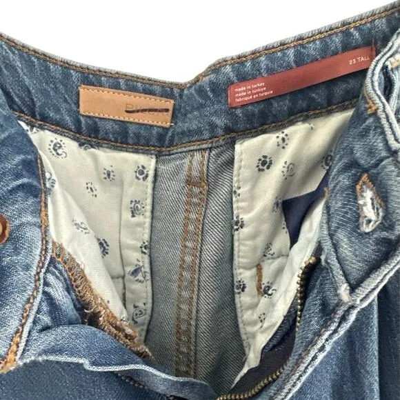 PILCRO BY ANTHROPOLOGIE Pleated High-rise Wide-leg Jeans Women's Sz 23 tall