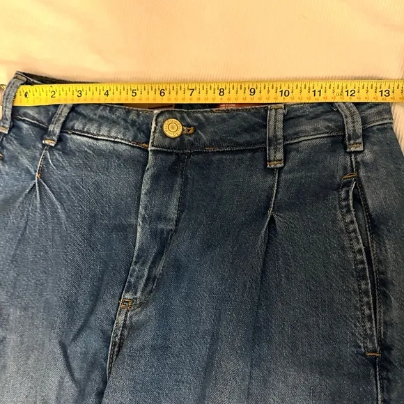 PILCRO BY ANTHROPOLOGIE Pleated High-rise Wide-leg Jeans Women's Sz 23 tall