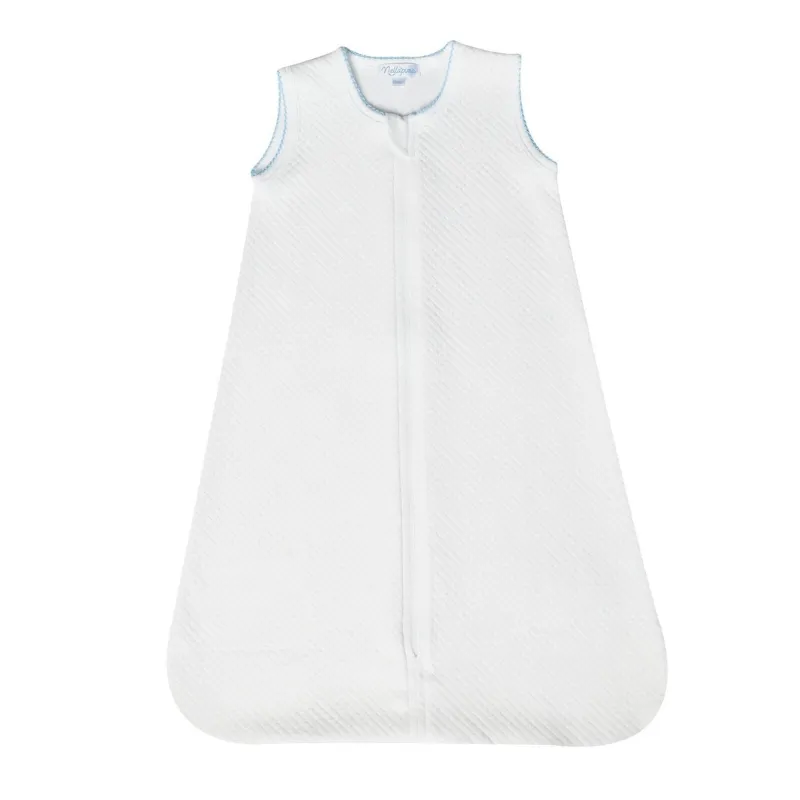Pima Cotton Milano Baby Quilted Sack White/Blue