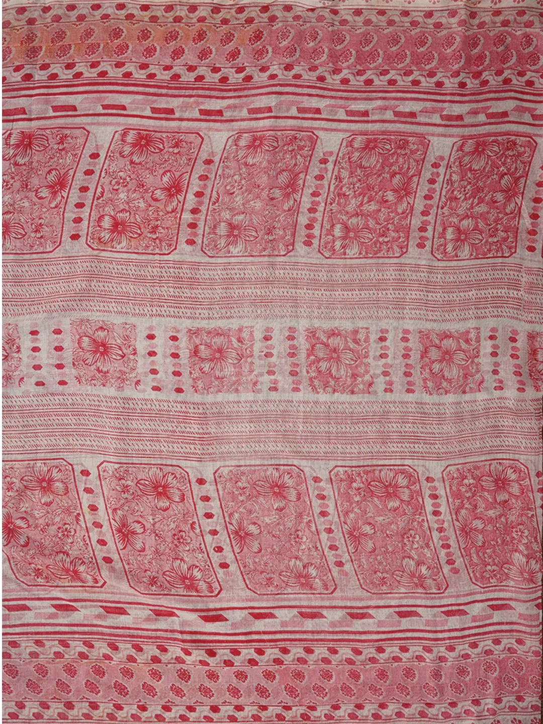Pink Embellished Floral Printed Pure Cotton Dress Material with Dupatta