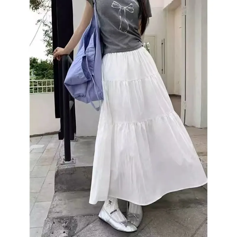 Pink layered A-line skirt