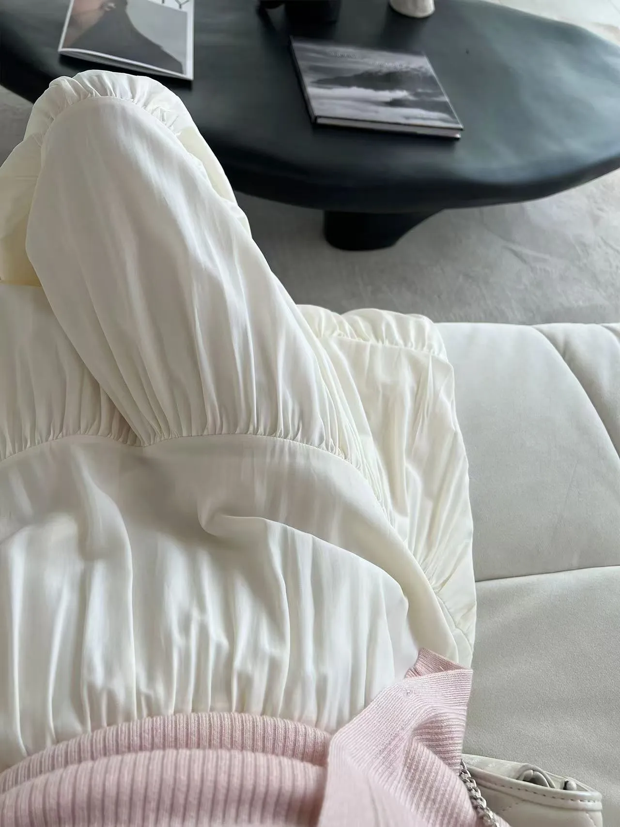 Pink layered A-line skirt