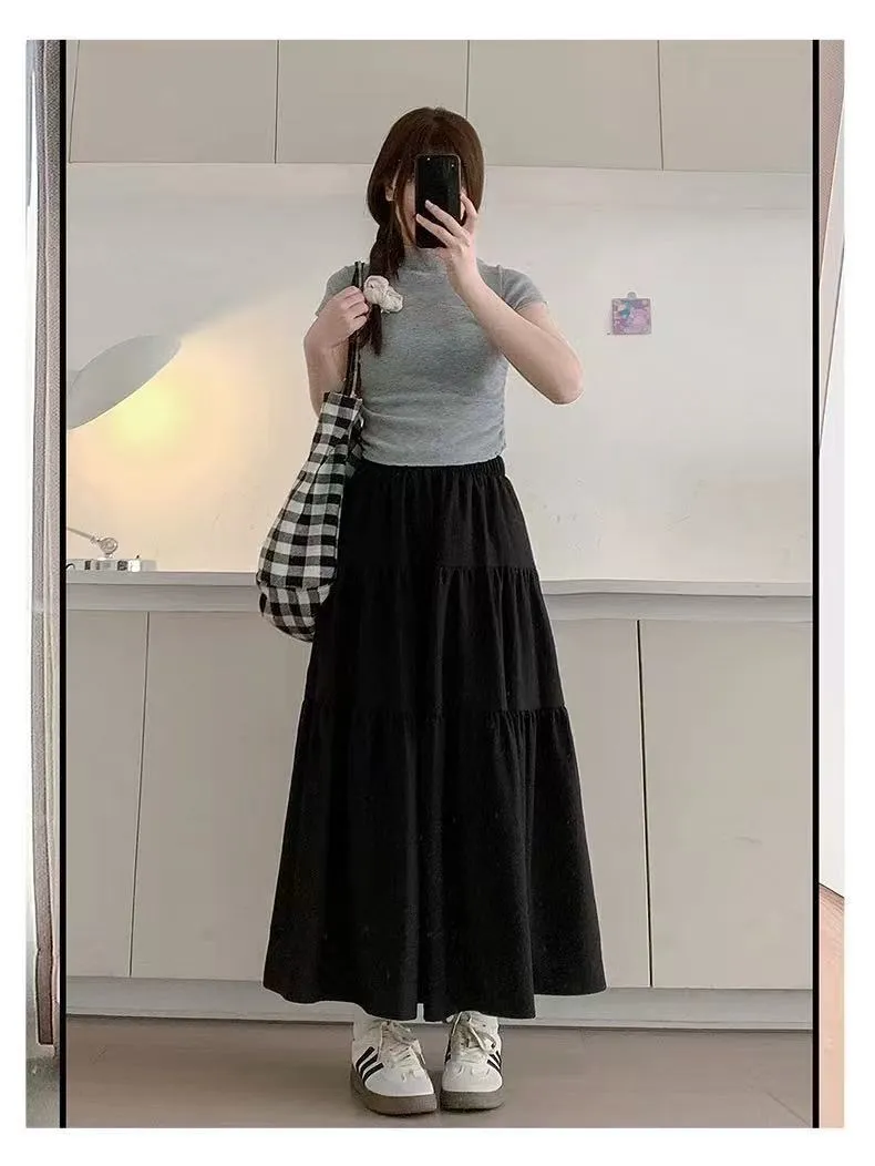 Pink layered A-line skirt