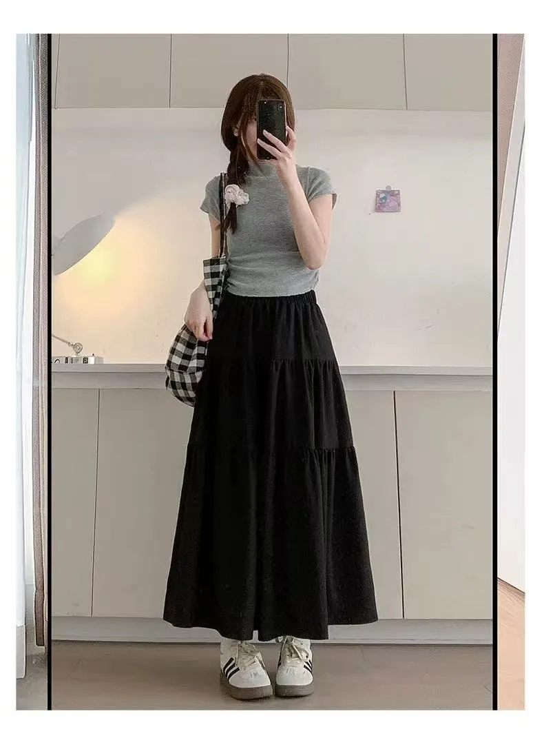 Pink layered A-line skirt