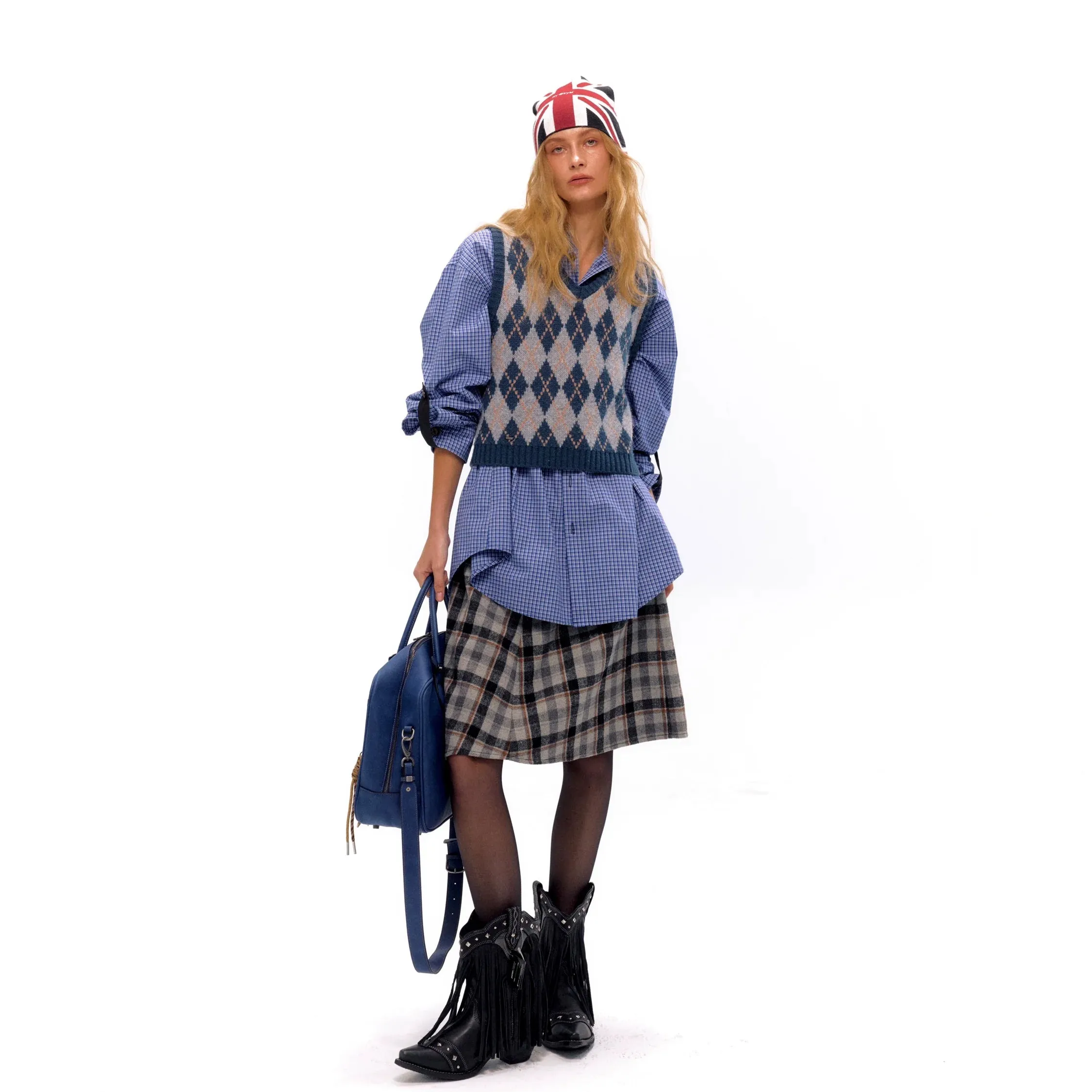 Plaid A-line Skirt