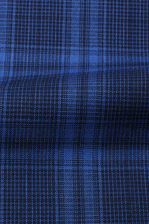Plaid Blazer in Blues