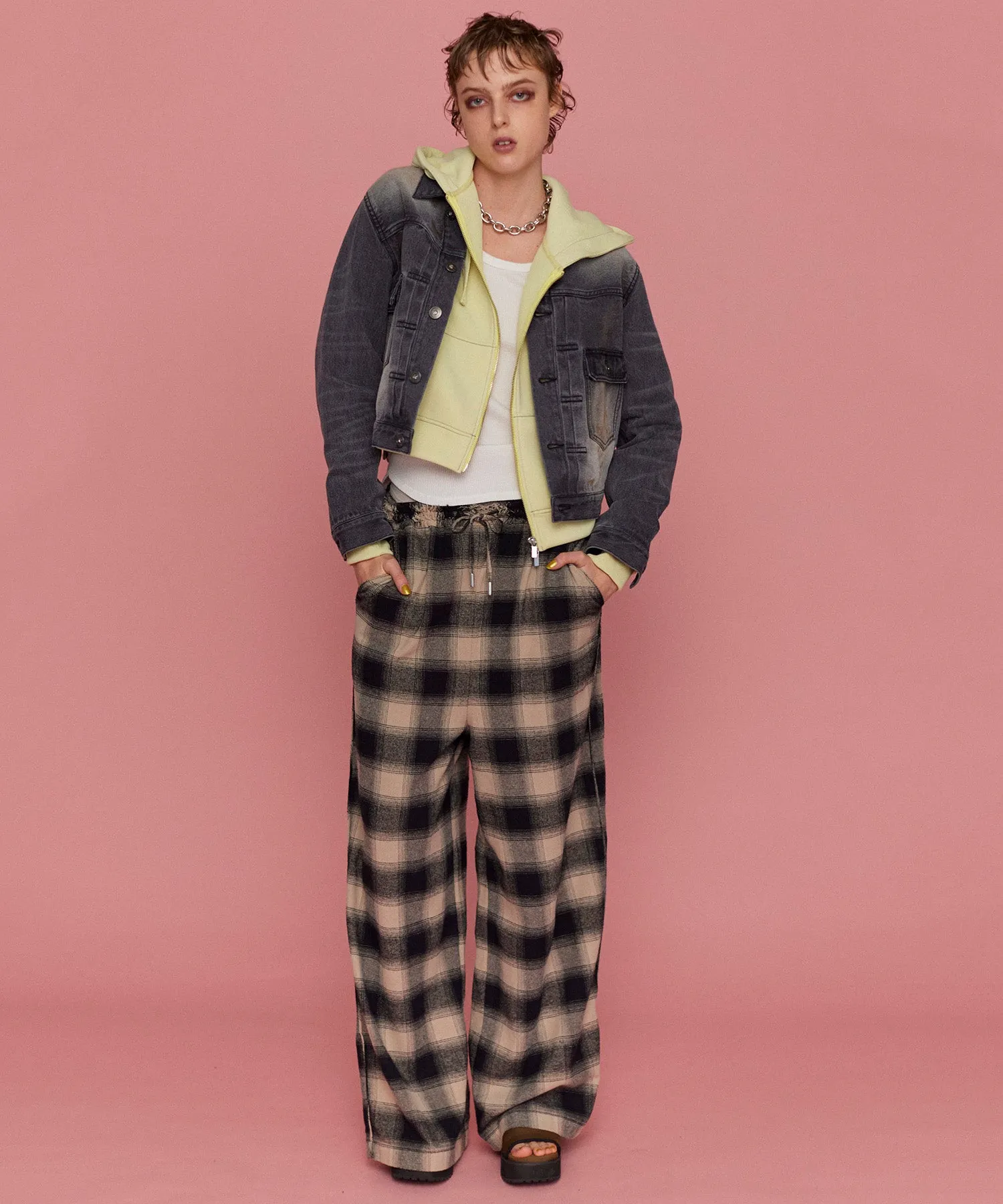 Plaid Pattern Easy Pants