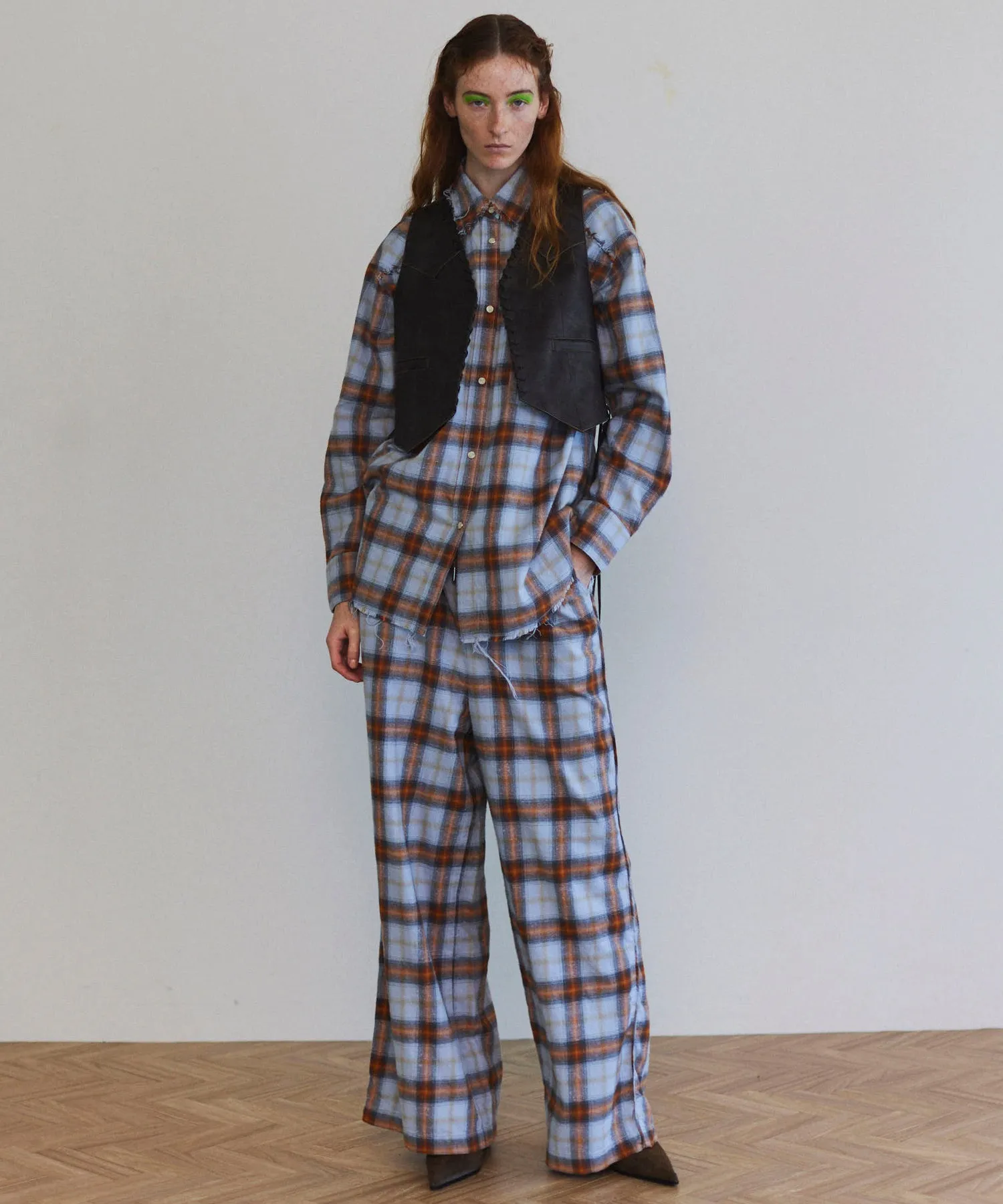 Plaid Pattern Easy Pants