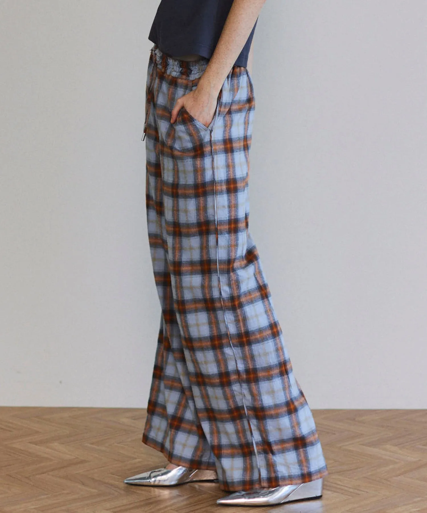 Plaid Pattern Easy Pants